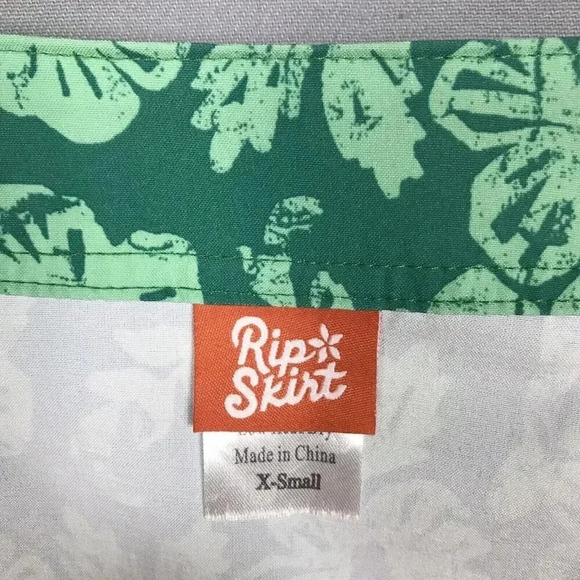 RipSkirt Hawaii Size XS Length 1 Green Floral Wrap Skirt Swim Beach Cover Up - Picture 4 of 12